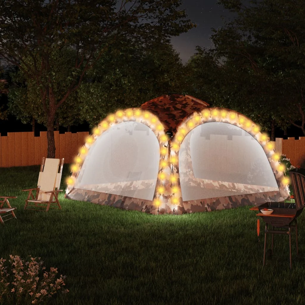 Patio Party Tent with LED and 4 Sidewalls, Polyester Garden Sunshade Awning, Garden Decoration Camouflage 3.6x3.6x2.3 m
Patio Party Tent with LED and 4 Sidewalls, Polyester Garden Sunshade Awning, Garden Decoration Camouflage 3.6x3.6x2.3 m