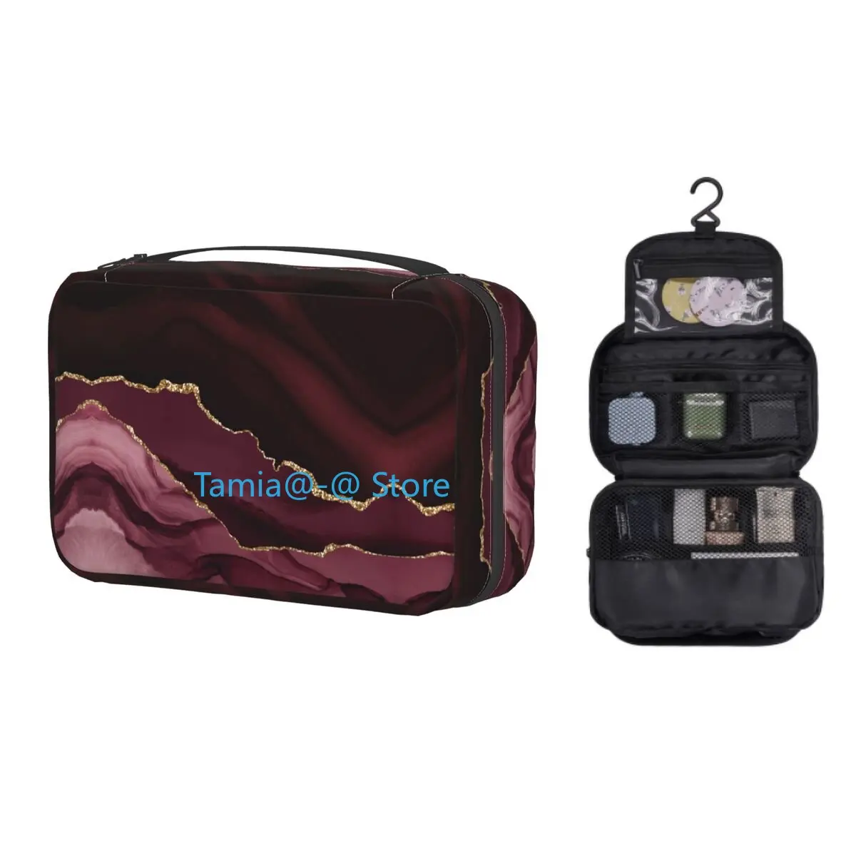 Burgundy Gold Agate Texture Makeup Bag for Women Travel Cosmetic Organizer Fashion Marble Texture Hanging Storage Toiletry Bags
Burgundy Gold Agate Texture Makeup Bag for Women Travel Cosmetic Organizer Fashion Marble Texture Hanging Storage Toiletry Bags