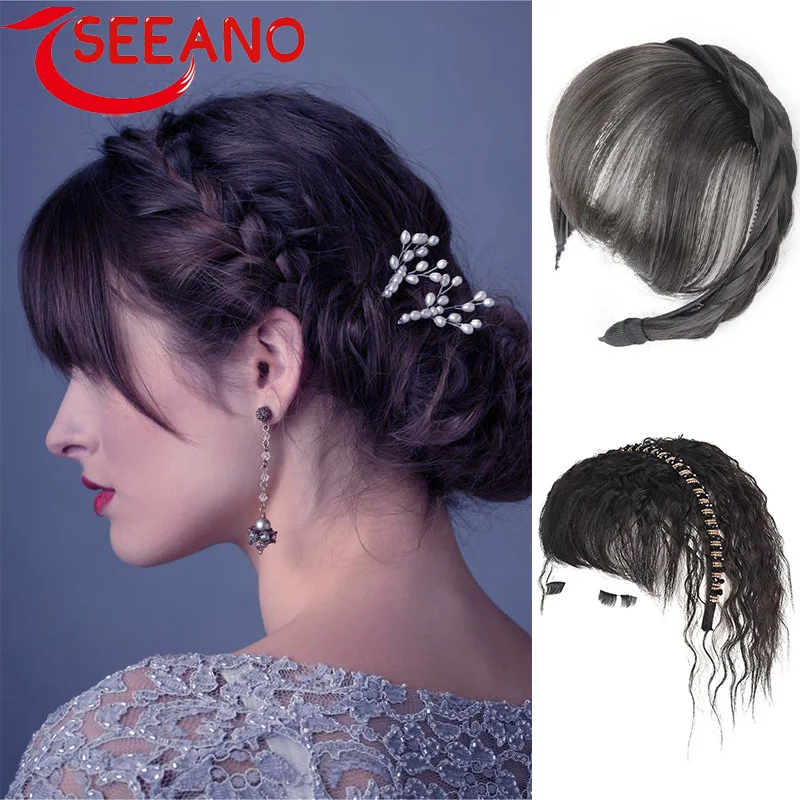SEEANO Synthetic Replacement Toupee Headband Wigs With Braids Bangs Heat Resistant Hair Extensions Hairpieces for Women
SEEANO Synthetic Replacement Toupee Headband Wigs With Braids Bangs Heat Resistant Hair Extensions Hairpieces for Women