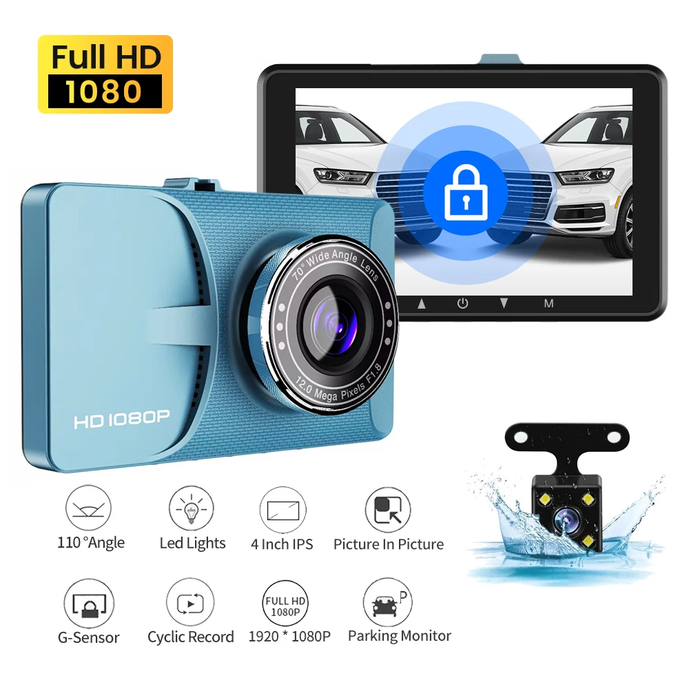 MEKEDE 4-дюймовый IPS-экран HD 1080P Автомобильный видеорегистратор, видеорегистратор с акселерометром, парковочный видеорегистратор с двойным объ...
MEKEDE 4-дюймовый IPS-экран HD 1080P Автомобильный видеорегистратор, видеорегистратор с акселерометром, парковочный видеорегистратор с двойным объ...