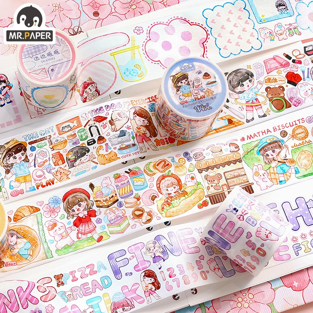 Mr.paper 4 Styles Special Oil Tape Cute Girl Cartoon Hand Tent Decoration Landscaping Material Sticker Masking Tape
Mr.paper 4 Styles Special Oil Tape Cute Girl Cartoon Hand Tent Decoration Landscaping Material Sticker Masking Tape