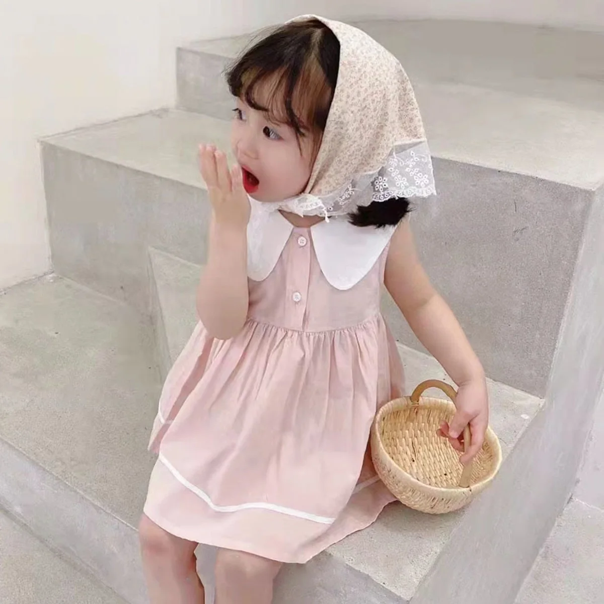 Sleeveless Summer 1-6Years Baby Girls Dress Pink Solid Child Cute Dress Knee-Length A-Line Cotton Casual Kids Dresses For Girl
Sleeveless Summer 1-6Years Baby Girls Dress Pink Solid Child Cute Dress Knee-Length A-Line Cotton Casual Kids Dresses For Girl