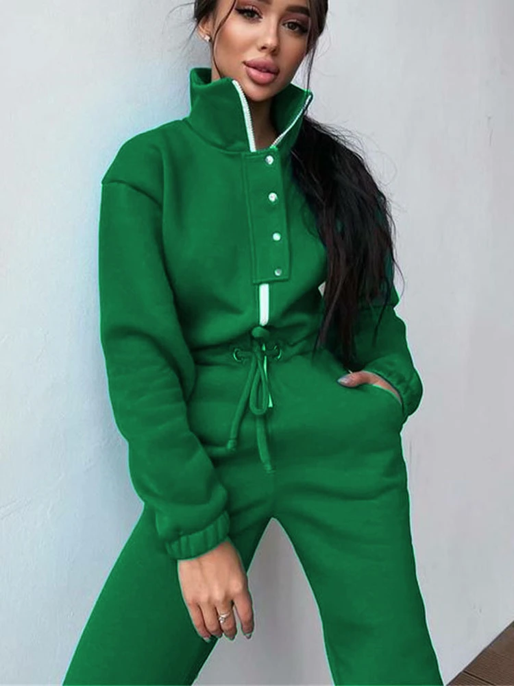 Casual Stand Collar Jumpsuits Women 2022 Autumn Winter Long Sleeve Drawstring Tunic Sportswear Y2K Female Overalls Streetwear
Casual Stand Collar Jumpsuits Women 2022 Autumn Winter Long Sleeve Drawstring Tunic Sportswear Y2K Female Overalls Streetwear