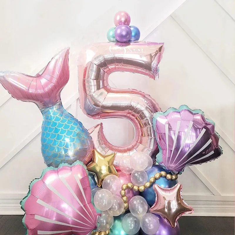 33PCS Mermaid Tail Balloons Rose Gold 0-9 Number Foil Balloon Kids Girl Little Mermaid Birthday Party Decoration Baby Shower
33PCS Mermaid Tail Balloons Rose Gold 0-9 Number Foil Balloon Kids Girl Little Mermaid Birthday Party Decoration Baby Shower