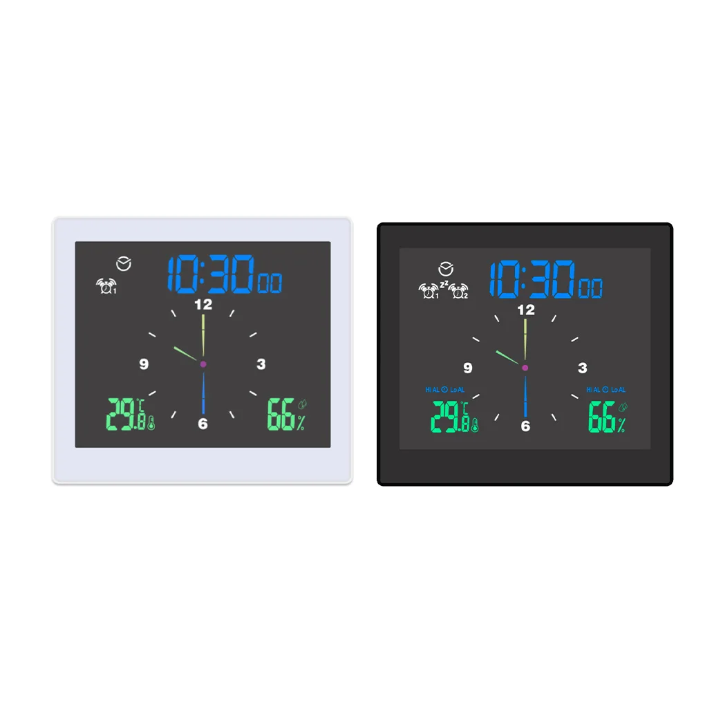 

Цифровая метеостанция для дома и улицы, электронный водонепроницаемый термометр для окон, функция таймера, бесшумные часы для кухни, черный цвет