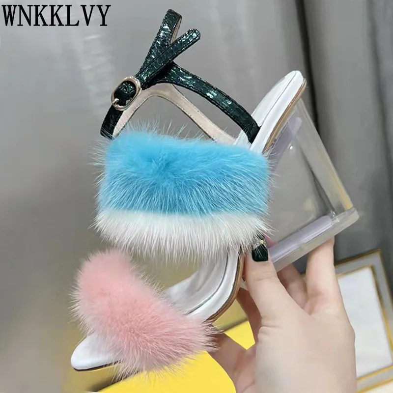 Transparent bottom high heel sandals women summer sexy mink hair open toe ankle strap pumps party banquet dress shoes 2022
Transparent bottom high heel sandals women summer sexy mink hair open toe ankle strap pumps party banquet dress shoes 2022