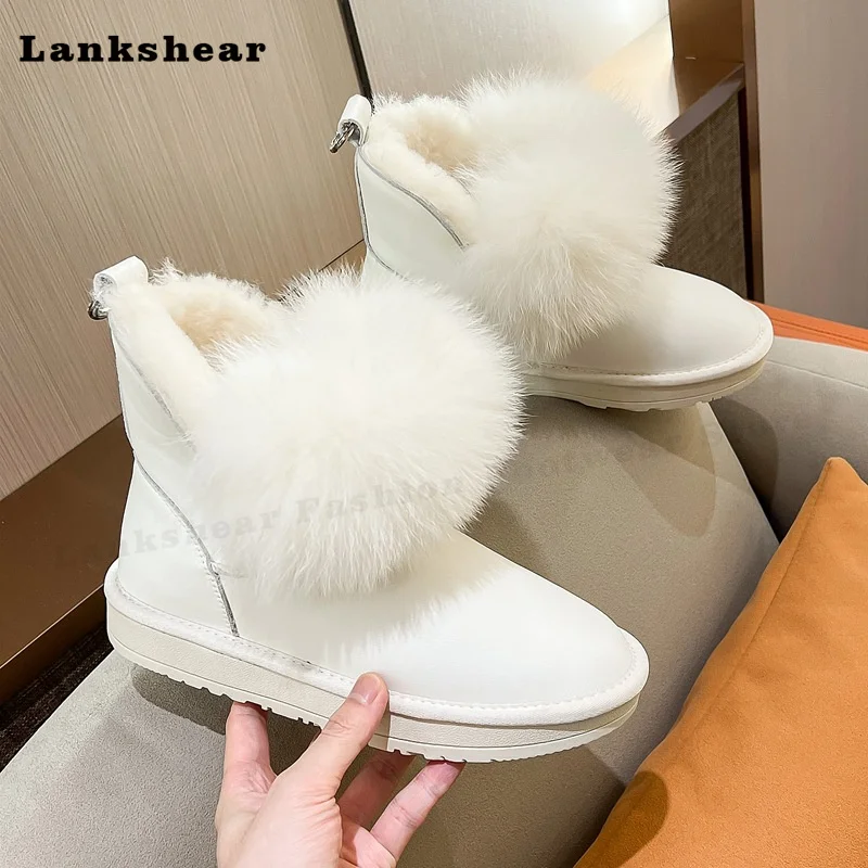2022 New Fox Fur Snow Boots Women's New Wool Snow Cotton Thickened Boots Leather Boots Ankle Flats Platform Women Snow Boots
2022 New Fox Fur Snow Boots Women's New Wool Snow Cotton Thickened Boots Leather Boots Ankle Flats Platform Women Snow Boots