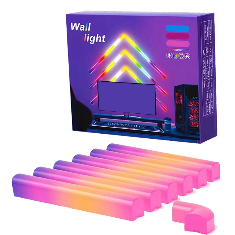 LED Smart Wall Lamp With US Plug Colorful Convenient Light Bar DIY Atmosphere Night Light APP Music Rhythm TV Backlight
LED Smart Wall Lamp With US Plug Colorful Convenient Light Bar DIY Atmosphere Night Light APP Music Rhythm TV Backlight