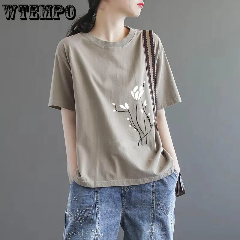 WTEMPO Cotton Large Women T-shirt Summer Loose Short Sleeve Streetwear Fashion Top Versatile Casual T-shirt for Women Y2k Top
WTEMPO Cotton Large Women T-shirt Summer Loose Short Sleeve Streetwear Fashion Top Versatile Casual T-shirt for Women Y2k Top