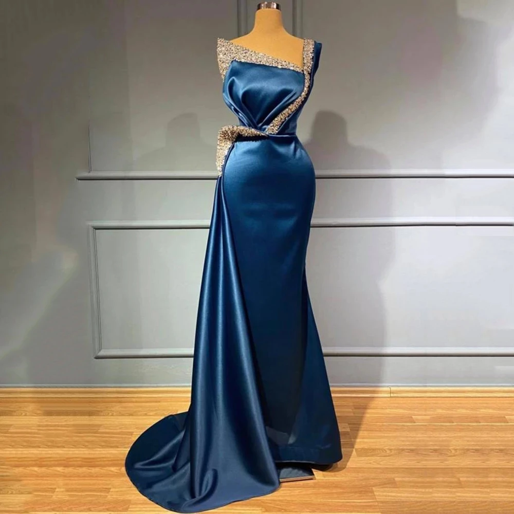 2022 Designer Evening Dresses Blue Sparkly One Shoulder Mermaid Formal Formal Prom Party Gowns Arabian Robe De Soiree 2023
2022 Designer Evening Dresses Blue Sparkly One Shoulder Mermaid Formal Formal Prom Party Gowns Arabian Robe De Soiree 2023