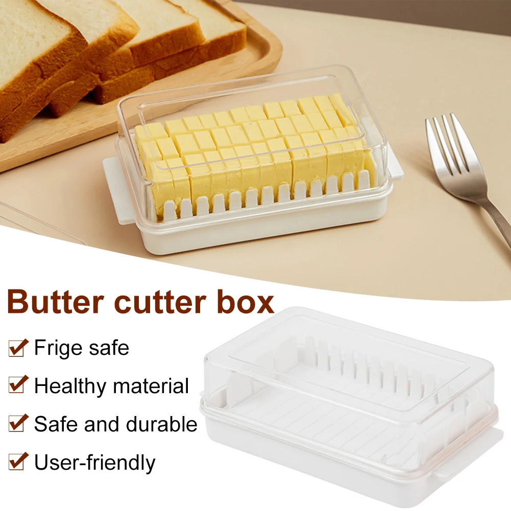 Butter Cutter with Lid Butter Storage Box Refrigerator Safe Cheese Butter Dish Cutter Box Plastic Butter Tray Kitchen Tools
Butter Cutter with Lid Butter Storage Box Refrigerator Safe Cheese Butter Dish Cutter Box Plastic Butter Tray Kitchen Tools