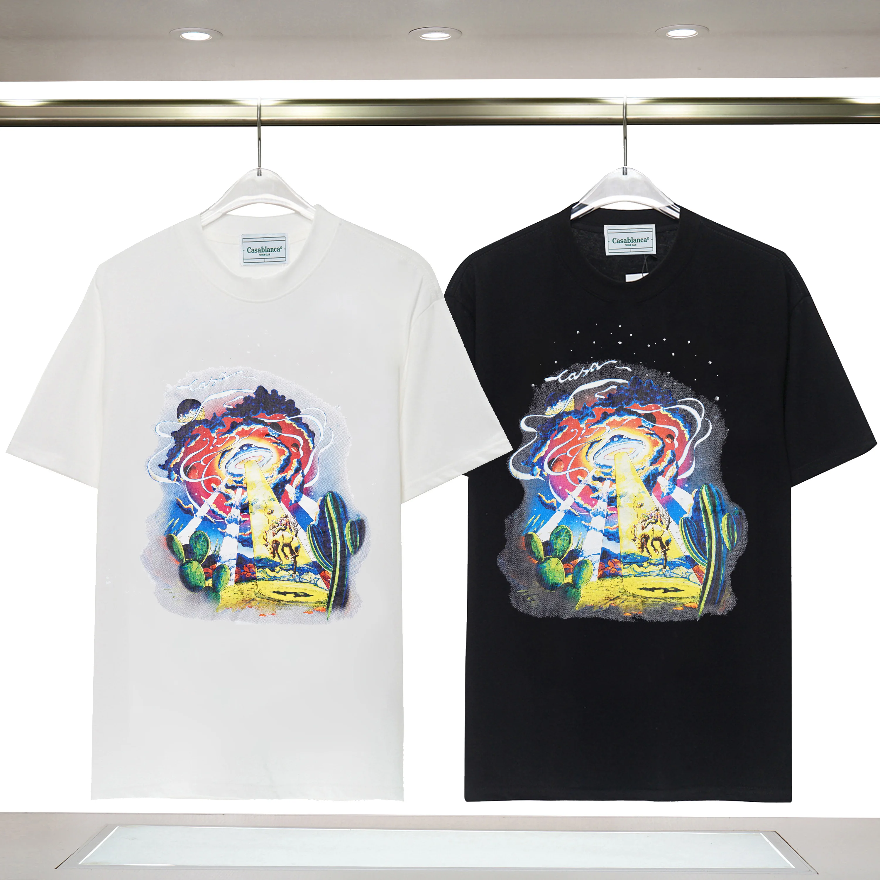 Summer new Casablancas space horse spaceship 3D digital printing T-shirt men and women couple casual all-match loose top tide
Summer new Casablancas space horse spaceship 3D digital printing T-shirt men and women couple casual all-match loose top tide