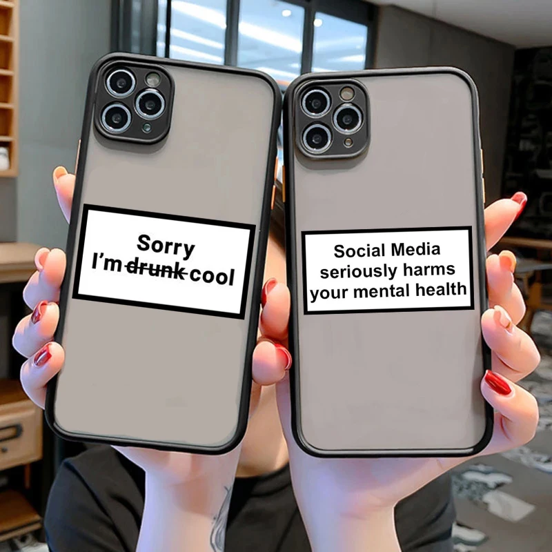 Funny Letters Cellphone Bumper Clear Matte PC Back Phone Case For iphone 11 12 13 14 Pro XSMax 7 8 14Plus X XR 13Mini Black case
Funny Letters Cellphone Bumper Clear Matte PC Back Phone Case For iphone 11 12 13 14 Pro XSMax 7 8 14Plus X XR 13Mini Black case