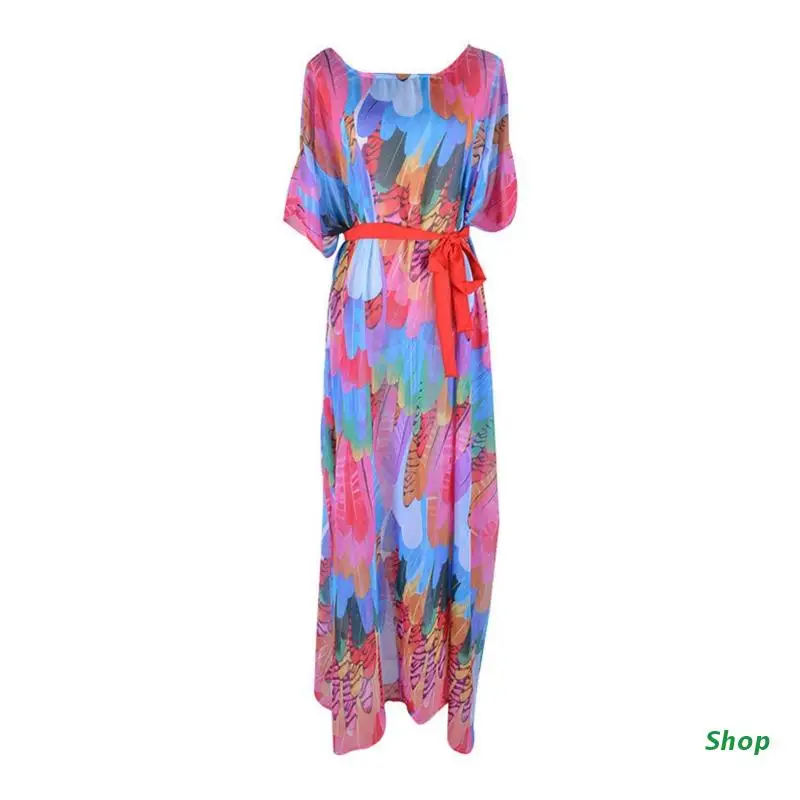 L5YC Long Swimsuit Bathing Suit Cover Up Maxi Beach Dress Boho Summer Dress Kaftan Round Neck Bikini Coverup for Women Girls
L5YC Long Swimsuit Bathing Suit Cover Up Maxi Beach Dress Boho Summer Dress Kaftan Round Neck Bikini Coverup for Women Girls