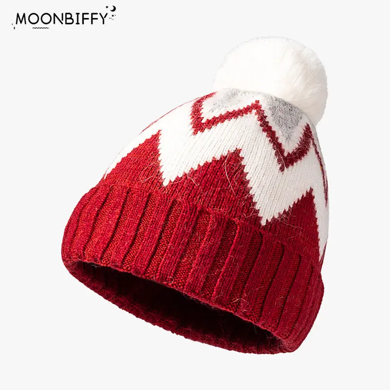 Winter Hat Rabbit Fur Winter Hats for Women Fashion Warm Ball Beanie Hats Women Striped Jacquard Adult Cap Brimless Wool Hat
Winter Hat Rabbit Fur Winter Hats for Women Fashion Warm Ball Beanie Hats Women Striped Jacquard Adult Cap Brimless Wool Hat