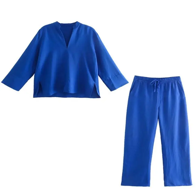 Klkxmyt Traf Woman Suit New Fashion Simple Style 2 Piece Sets Women Tie High Waisted Pant Set Female Casual Shirt Suit 
Klkxmyt Traf Woman Suit New Fashion Simple Style 2 Piece Sets Women Tie High Waisted Pant Set Female Casual Shirt Suit