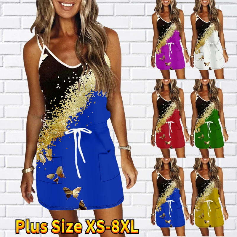 2023 Summer Women's Vintage Printed Short Skirt Sexy V-neck Dress Fashion Slim Skirt Daily Street Loose Size Sleeveless Skirt
2023 Summer Women's Vintage Printed Short Skirt Sexy V-neck Dress Fashion Slim Skirt Daily Street Loose Size Sleeveless Skirt