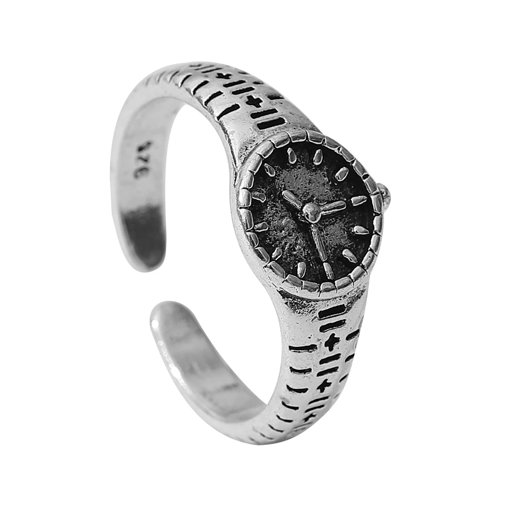 Vintage Punk Metal Rings for Women Men Creative Watch Shape Finger Ring Couple Rings Adjustable Opening Rings Jewelry Gift 
Vintage Punk Metal Rings for Women Men Creative Watch Shape Finger Ring Couple Rings Adjustable Opening Rings Jewelry Gift