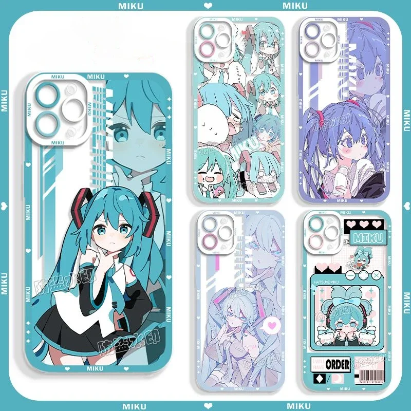 Hatsune Miku мобильный телефон чехол Kawaii аниме милый мультяшный защитный с защитой от