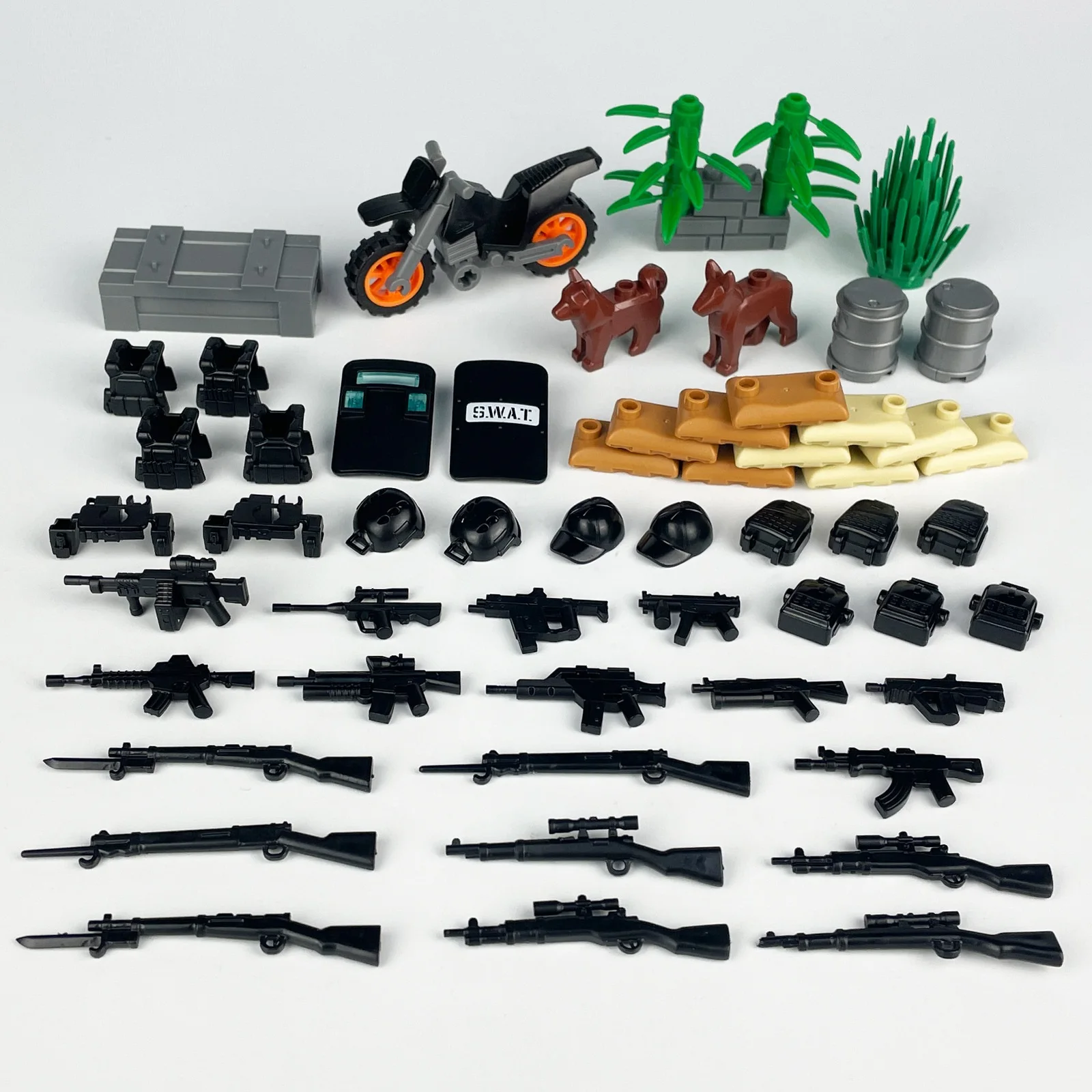 

Military Accessories Bricks Swat Weapon Soldier Gun Special Forces Minifigurine WW2 Army MOC Parts Building Block PUBG Toys Gift