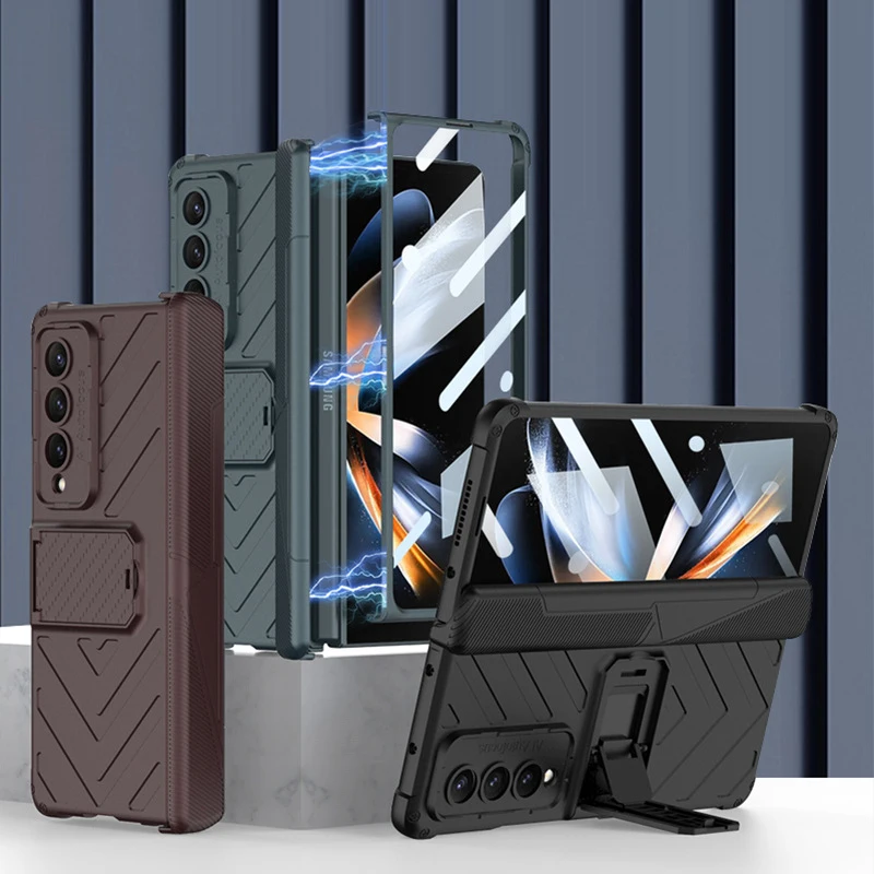 Hard Armour Magnetic Hinge Protection Stand Cover for Samsung Galaxy Z Fold 4 Case 5G Fold4 with Screen Protector Bracket
Hard Armour Magnetic Hinge Protection Stand Cover for Samsung Galaxy Z Fold 4 Case 5G Fold4 with Screen Protector Bracket