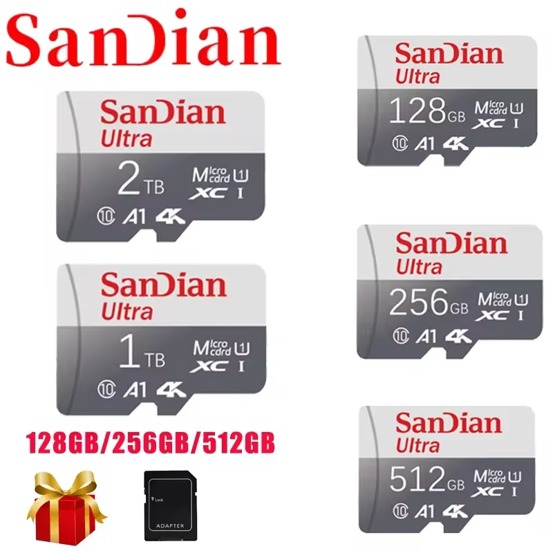 Оригинальная карта памяти 2 ТБ SD 1 Высокоскоростная 256 ГБ Micro TF SD-карта 512 V30 128