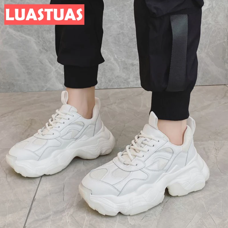 LuasTuas 2022 Real Leather Sneakers For Women Thick Bottom Platform Ins Fashion Casual Shoes Woman Ladies Footwear Size 35-40
LuasTuas 2022 Real Leather Sneakers For Women Thick Bottom Platform Ins Fashion Casual Shoes Woman Ladies Footwear Size 35-40