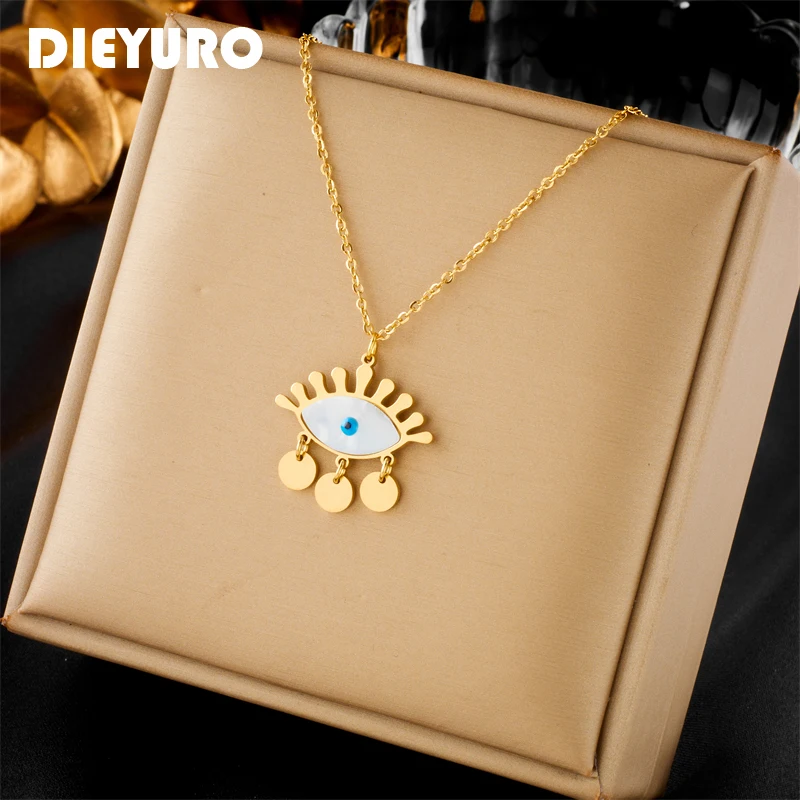 DIEYURO 316L Stainless Steel Big Eyelash Eyes Pendant Necklace For Women Girl New Trend Clavicle Chain Jewelry Gift Party Bijoux
DIEYURO 316L Stainless Steel Big Eyelash Eyes Pendant Necklace For Women Girl New Trend Clavicle Chain Jewelry Gift Party Bijoux