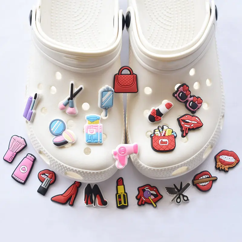 1pcs Nail Polish Lipstick PVC Shoe Charms DIY Shoe Aceessories Fit croc Clogs buckle Decorations adult kids X-mas Gifts jibz
1pcs Nail Polish Lipstick PVC Shoe Charms DIY Shoe Aceessories Fit croc Clogs buckle Decorations adult kids X-mas Gifts jibz
