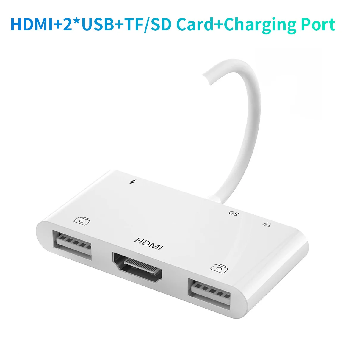 Lightning to Double USB HDMI Adapter SD TF Card Reader Digital AV TV OTG 1080P Cable Hub For iPhone 12/11Pro /X /XR /Xs Max/iPad
Lightning to Double USB HDMI Adapter SD TF Card Reader Digital AV TV OTG 1080P Cable Hub For iPhone 12/11Pro /X /XR /Xs Max/iPad