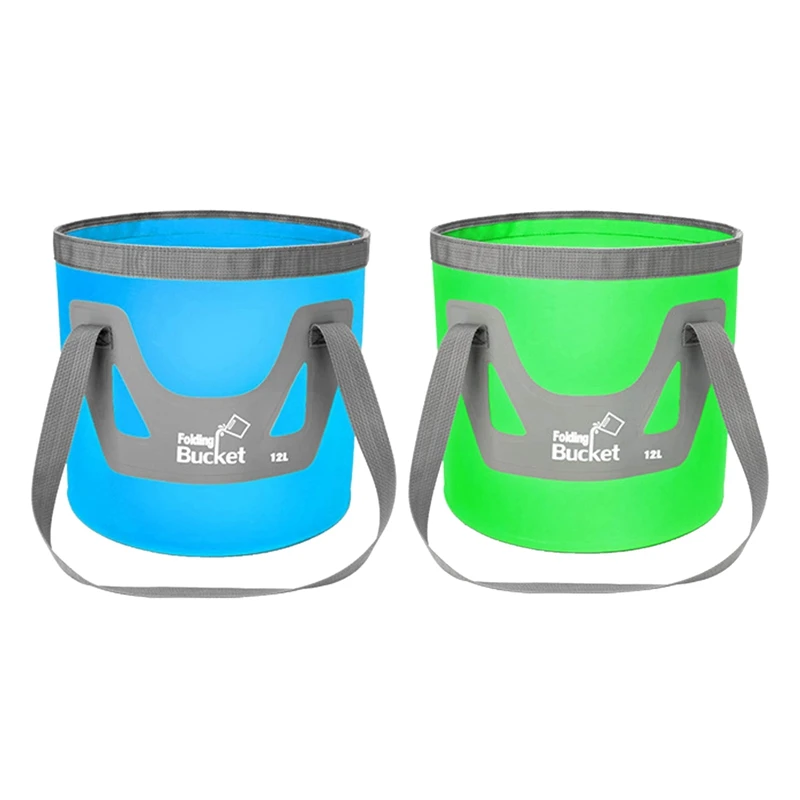 2Pcs 12L Collapsible Bucket Upgrade Water Container Camping Water Storage Bag For Outdoor Home Fishing,Blue & Green 
2Pcs 12L Collapsible Bucket Upgrade Water Container Camping Water Storage Bag For Outdoor Home Fishing,Blue & Green