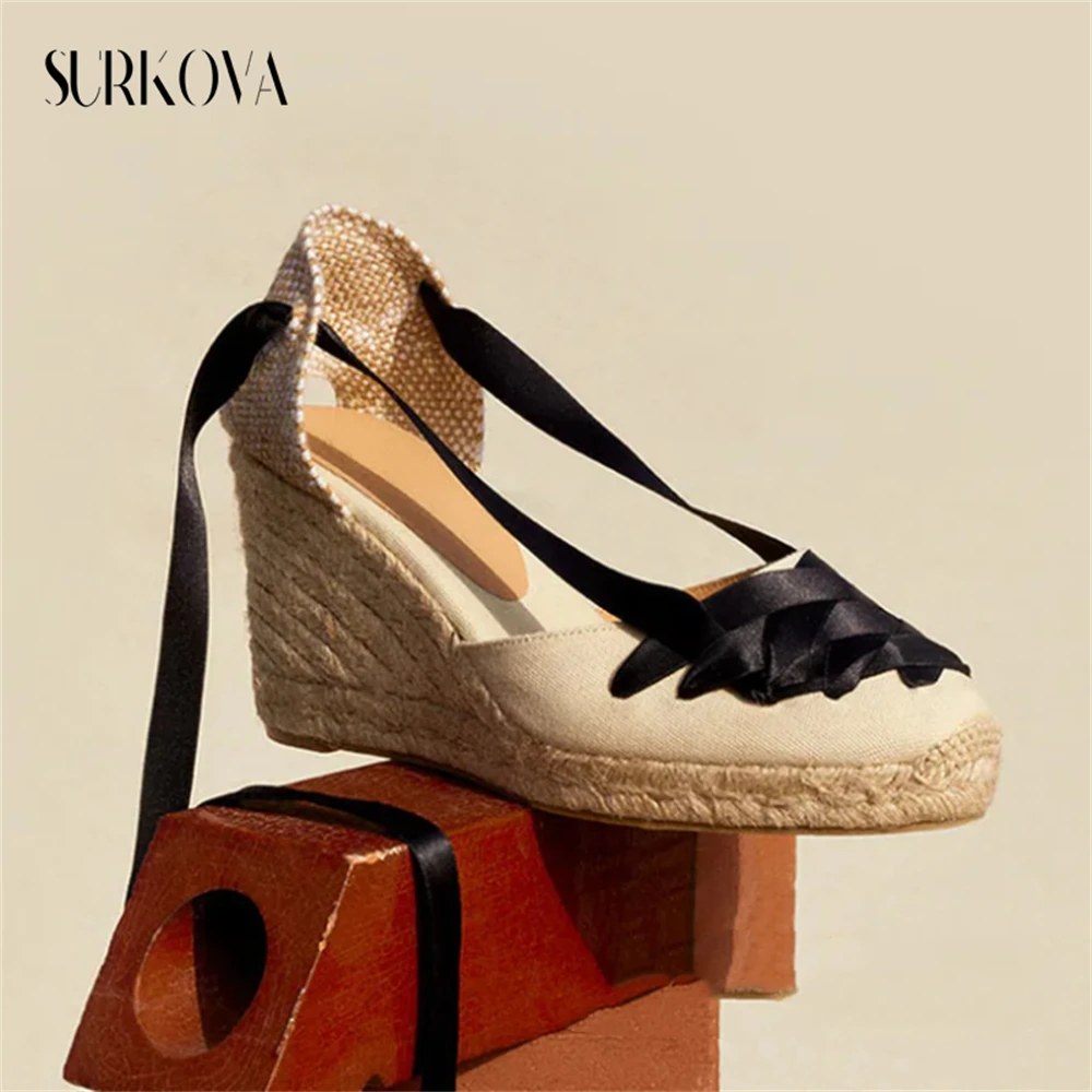 Silk Ankle Strap Sandals Round Toe Wedges Pumps for Women Concise Roman Sandals Woven Espadrilles Flat Casual Shoes Women Shoes
Silk Ankle Strap Sandals Round Toe Wedges Pumps for Women Concise Roman Sandals Woven Espadrilles Flat Casual Shoes Women Shoes