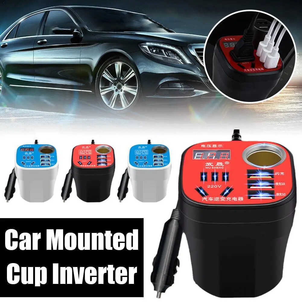 LED Display Car Power Inverter 24V 12v 220v 120W 3 USB Ports + Cigarette Lighter QC3.0 Inversor 12 V 220 V Fonte Automotiva
LED Display Car Power Inverter 24V 12v 220v 120W 3 USB Ports + Cigarette Lighter QC3.0 Inversor 12 V 220 V Fonte Automotiva