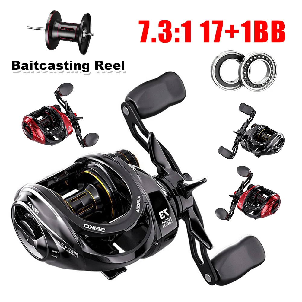 Ultralight Baitcasting Fishing Reels 17+1BB Fishing Reel 10KG Max Drag 7.3:1 Ratio Metal Spool Saltwater Freshwater Fishing Tool
Ultralight Baitcasting Fishing Reels 17+1BB Fishing Reel 10KG Max Drag 7.3:1 Ratio Metal Spool Saltwater Freshwater Fishing Tool