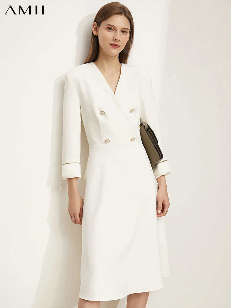 Amii Minimalism Autumn Dresses For Women Elegant Vneck Solid High Waist Dress Fashion Double Breasted Female Long Dress 12140733
Amii Minimalism Autumn Dresses For Women Elegant Vneck Solid High Waist Dress Fashion Double Breasted Female Long Dress 12140733