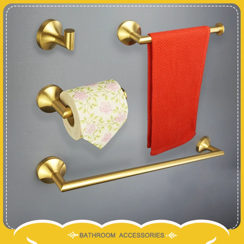 High Quality Stainless Steel Towel Rack Bar Toilet Paper Holder Wall Hook Hanger Accessories Sets Brushed Gold
High Quality Stainless Steel Towel Rack Bar Toilet Paper Holder Wall Hook Hanger Accessories Sets Brushed Gold
