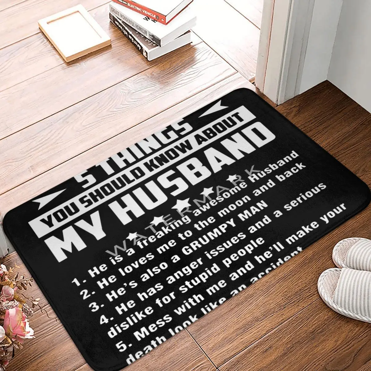 

5 Things You Should Know About My Husband He Is A Carpet, Polyester Floor Mats Cute Style Practical Festivle Gifts Mats