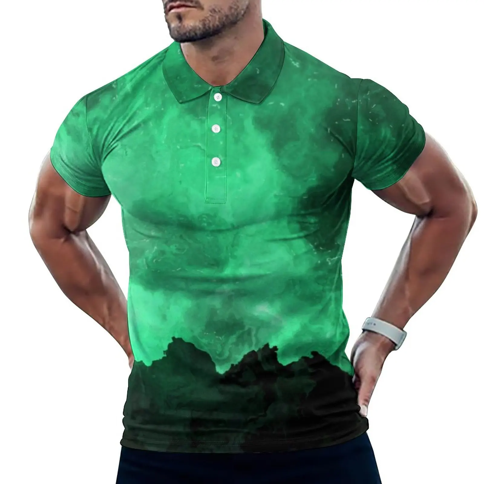 Зеленые горные повседневные футболки с абстрактным мраморным принтом, рубашки поло, Мужская модная рубашка, летний топ с коротким рукавом и... 
Зеленые горные повседневные футболки с абстрактным мраморным принтом, рубашки поло, Мужская модная рубашка, летний топ с коротким рукавом и...