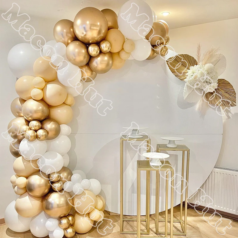 

White Golden Latex Balloons Arch Kits Birthday Wedding Party Anniversary Backdrop Baby Shower Arch Atmosphere Decoration Garland