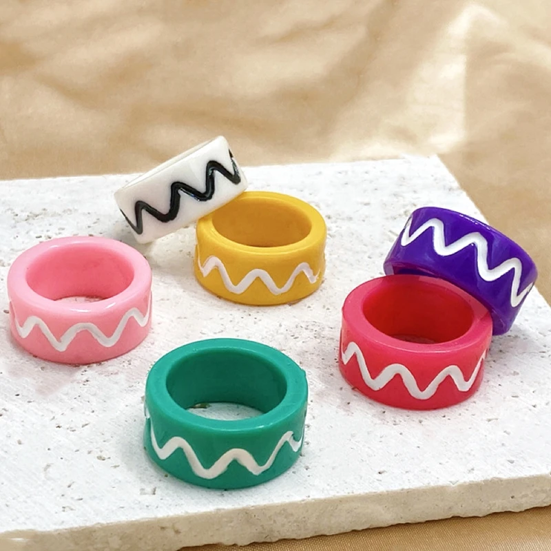 30/50 шт., женские акриловые волнистые кольца
30/50 шт., женские акриловые волнистые кольца