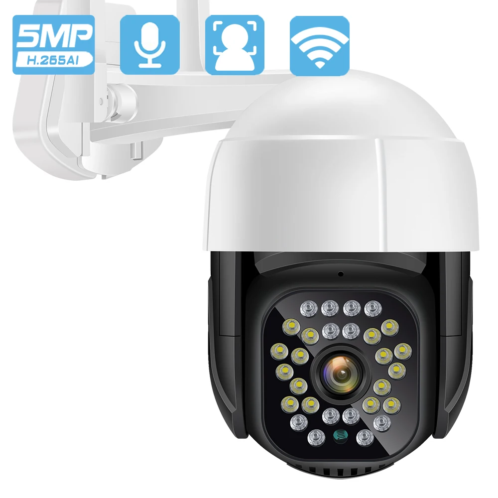 5MP Wifi Camera Outdoor PTZ IP Camera Auto Tracking P2P Audio AI Human Detection Security Camera CCTV Video Surveillance Cameras
5MP Wifi Camera Outdoor PTZ IP Camera Auto Tracking P2P Audio AI Human Detection Security Camera CCTV Video Surveillance Cameras