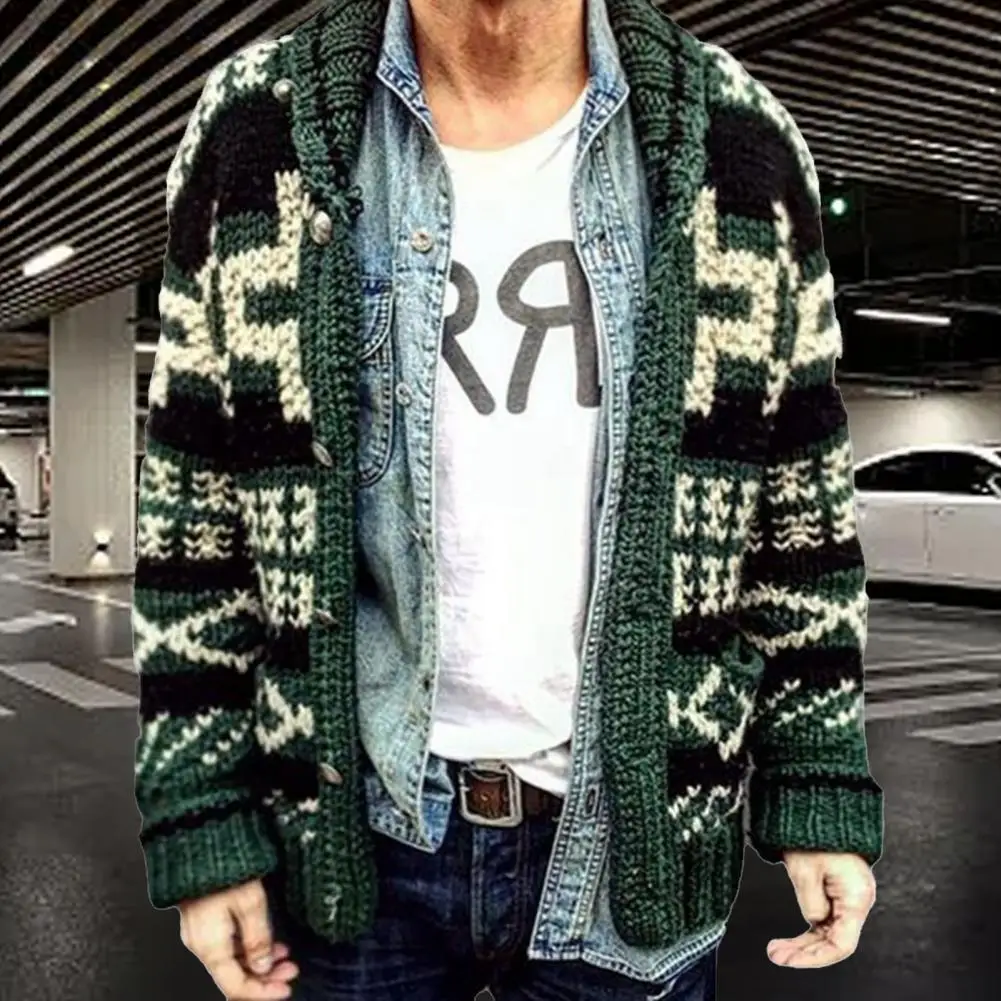 Winter Sweater Coat Jacquard Single-breasted Lapel Cardigan Buttons Cold-proof Soft Thick Men Winter Coat Male Clothes
Winter Sweater Coat Jacquard Single-breasted Lapel Cardigan Buttons Cold-proof Soft Thick Men Winter Coat Male Clothes