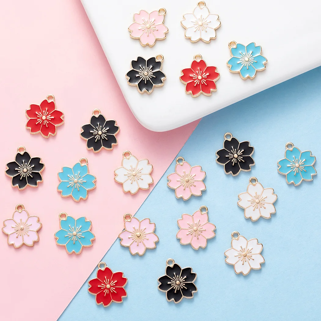 10pcs Enamel Sakura Flower Heart Pendants Zinc Alloy Charms for Jewelry Making Earrings Necklace Bracelet Chains DIY Accessories
10pcs Enamel Sakura Flower Heart Pendants Zinc Alloy Charms for Jewelry Making Earrings Necklace Bracelet Chains DIY Accessories