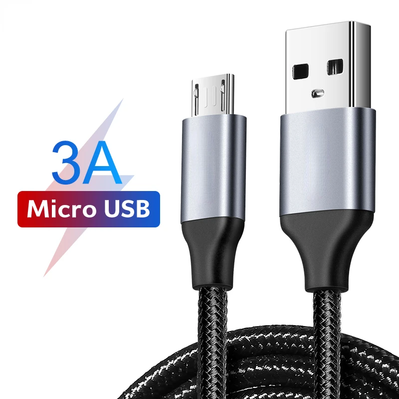 QC3.0 Micro USB Cable 3A Fast Charging USB Cable for Xiaomi Android Data Wire Mobile Phone Charger Cord
QC3.0 Micro USB Cable 3A Fast Charging USB Cable for Xiaomi Android Data Wire Mobile Phone Charger Cord