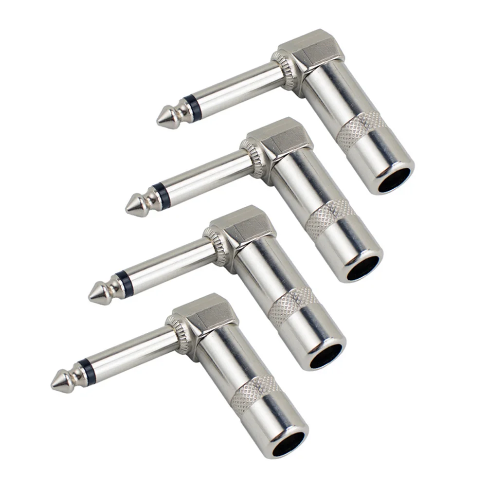 4pcs 1/4" Male Mono Plug Connector 6.35mm L-shape Jack For Guitar Audio PA/DJ Live Sound Studio Recording
4pcs 1/4" Male Mono Plug Connector 6.35mm L-shape Jack For Guitar Audio PA/DJ Live Sound Studio Recording
