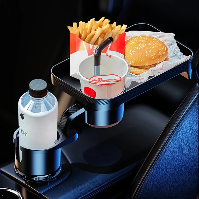 

Автомобильный поднос-держатель для стаканов, регулируемый автомобильный поднос, поднос для телефона, автомобильный стол для еды, органайзер для напитков с вращением на 360 градусов, автомобильный аксессуар