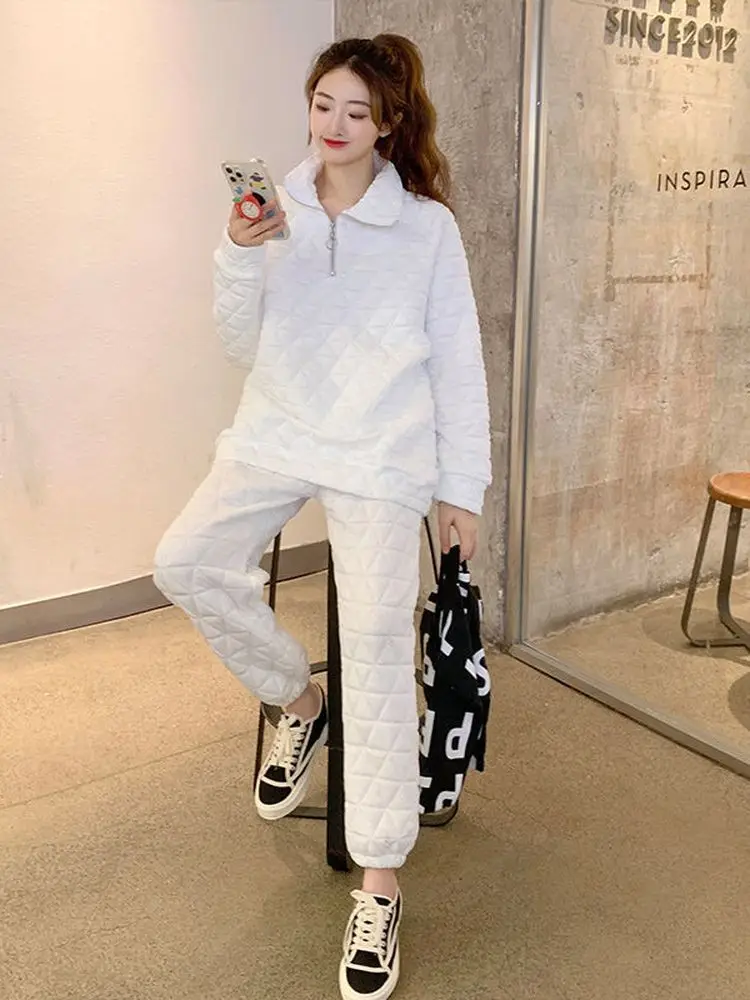Quilting Pant Sets Women Suit Casual Solid Long Sleeved Trousers Sweatshirt 2022 Autumn Winter Street Casual Simple Sporty Sets
Quilting Pant Sets Women Suit Casual Solid Long Sleeved Trousers Sweatshirt 2022 Autumn Winter Street Casual Simple Sporty Sets