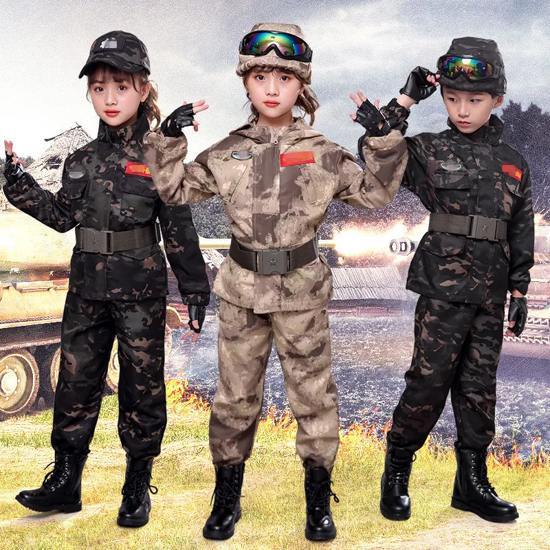 Children's Camouflage Costumes Military Uniform Soldier Training Uniforms for Boys and Girls Cosplay Suit Kids Clothes Set
Children's Camouflage Costumes Military Uniform Soldier Training Uniforms for Boys and Girls Cosplay Suit Kids Clothes Set