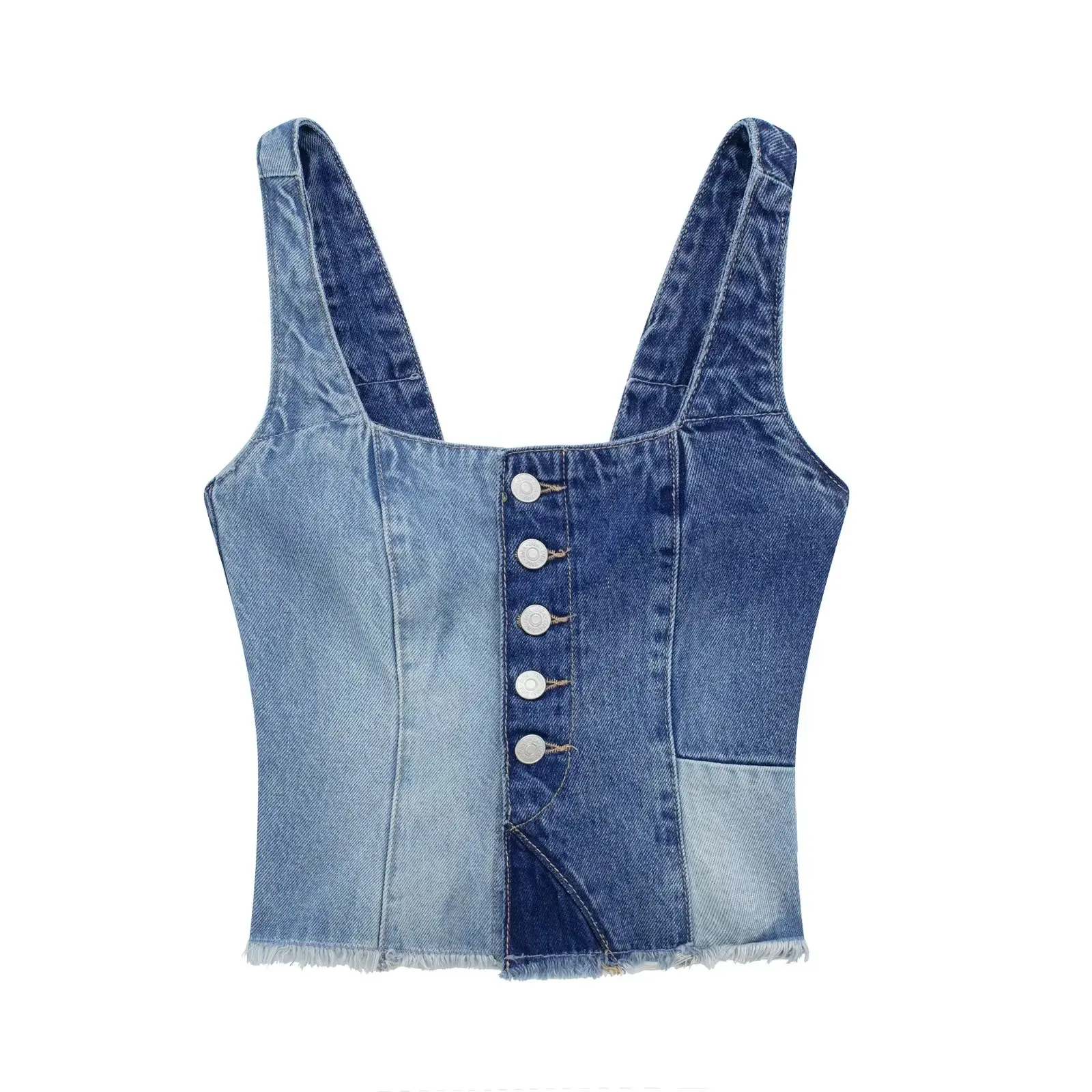 Women 2023 New Fashion Summer Patchwork Cowboy Paikou Reveal/show One's Back Tank Tops Vintage Female Chic Tops
Women 2023 New Fashion Summer Patchwork Cowboy Paikou Reveal/show One's Back Tank Tops Vintage Female Chic Tops