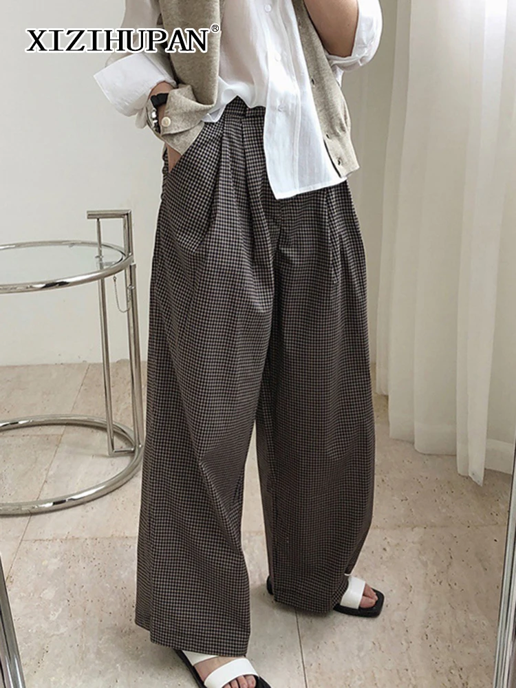 XIZIHUPAN Vintage Loose Plaid Wide Leg Pants For Women High Waist Casual Long Straight Trousers Female Fashion New Spring 2022
XIZIHUPAN Vintage Loose Plaid Wide Leg Pants For Women High Waist Casual Long Straight Trousers Female Fashion New Spring 2022